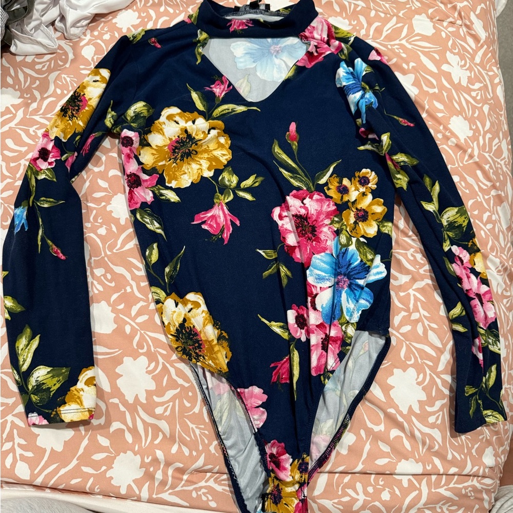 Cleo Navy Floral Bodysuit